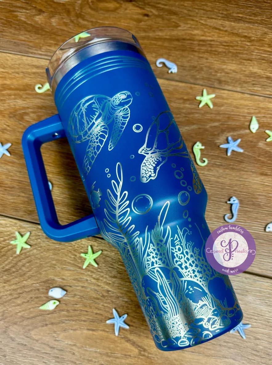 40 Oz Engraved Tumbler Intricate Pattern