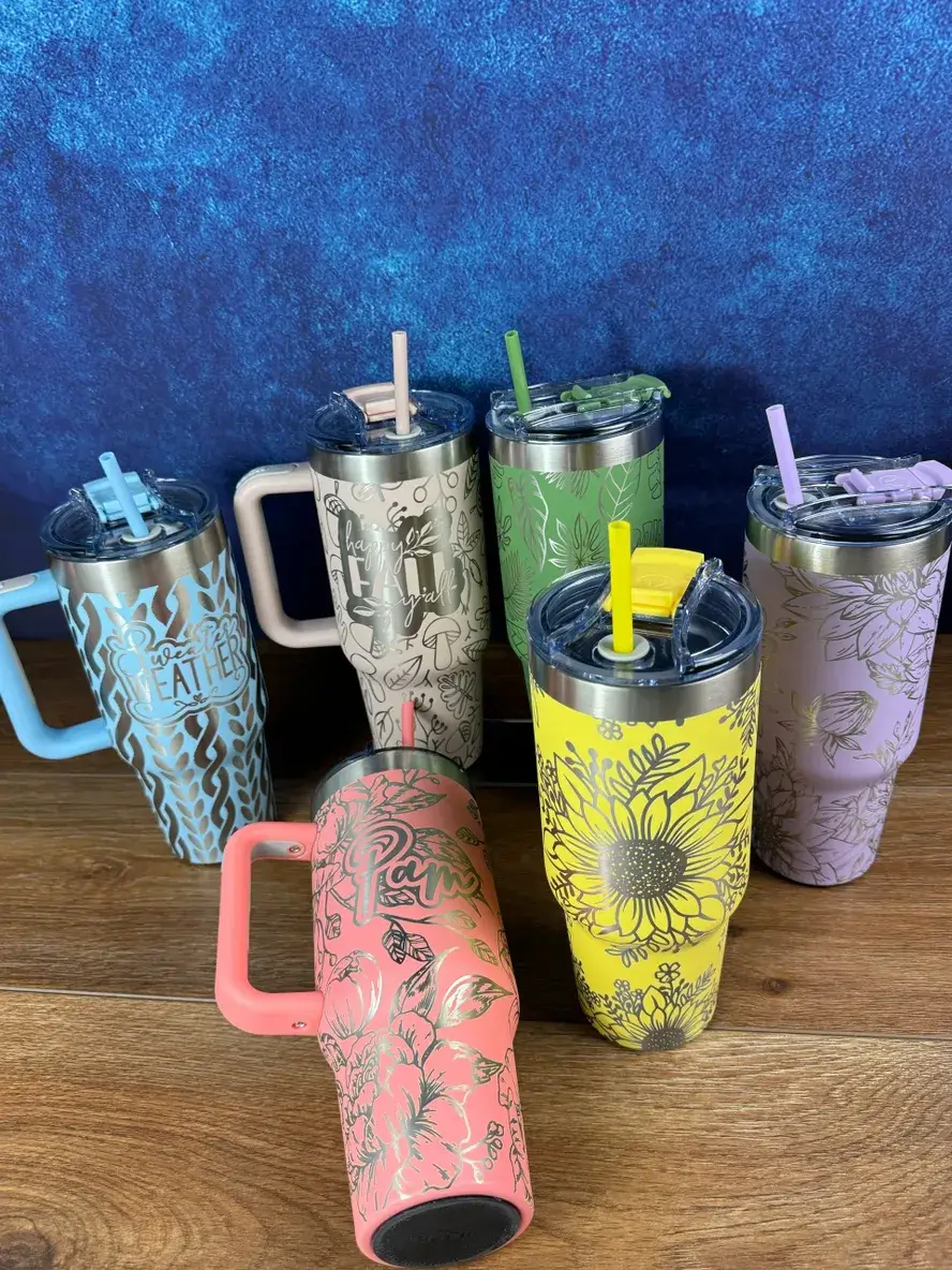 40 Oz Engraved Tumbler Intricate Pattern